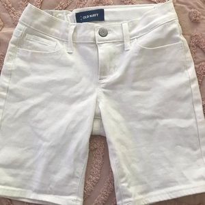 Kids white jean shorts